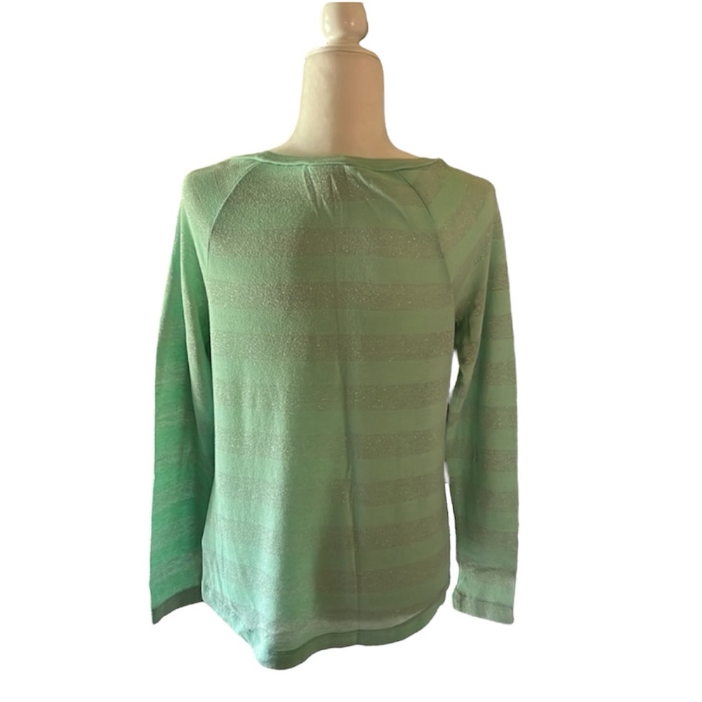 Mossimo Supply High/Low Metallic Striped Top Junior's Size M - Picture 3 of 11